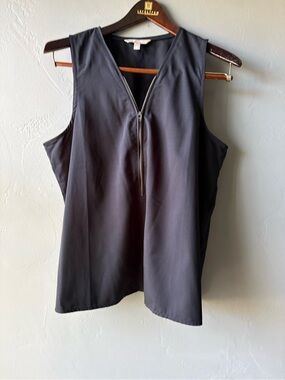 Banana Republic Black Quarter Zip Dress Tank ~ Size L